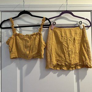 Blush Boutique Mustard Skirt/Top Set